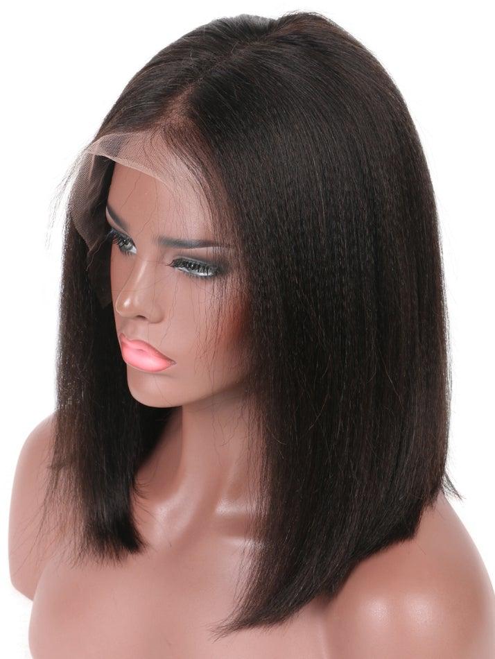 Upgraded Clear Lace Clean Hairline Light Yaki Blunt Cut Bob 13X6