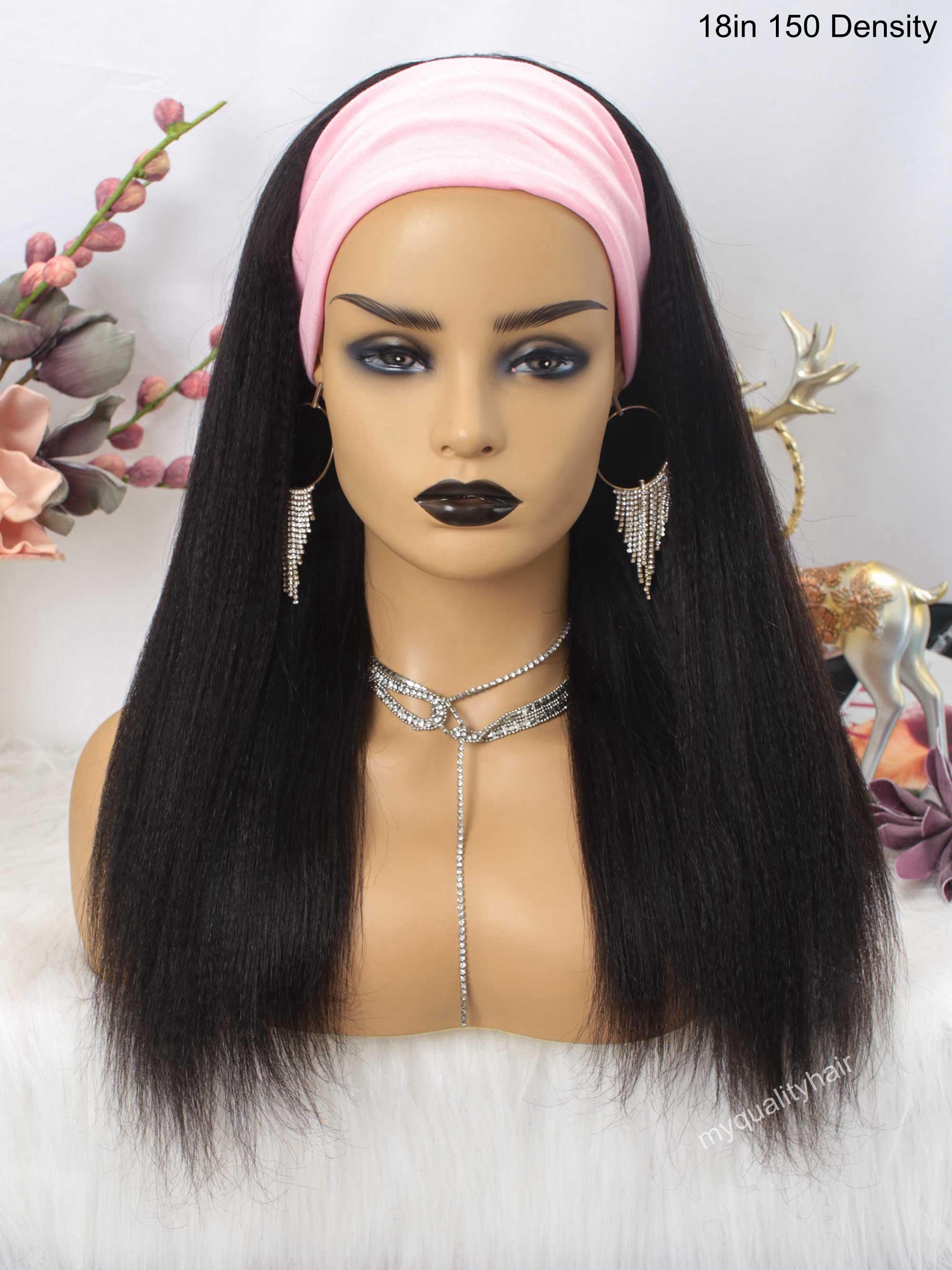 Light Yaki Beginner Friendly Headband Wig Virgin Human Hair Wigs ...