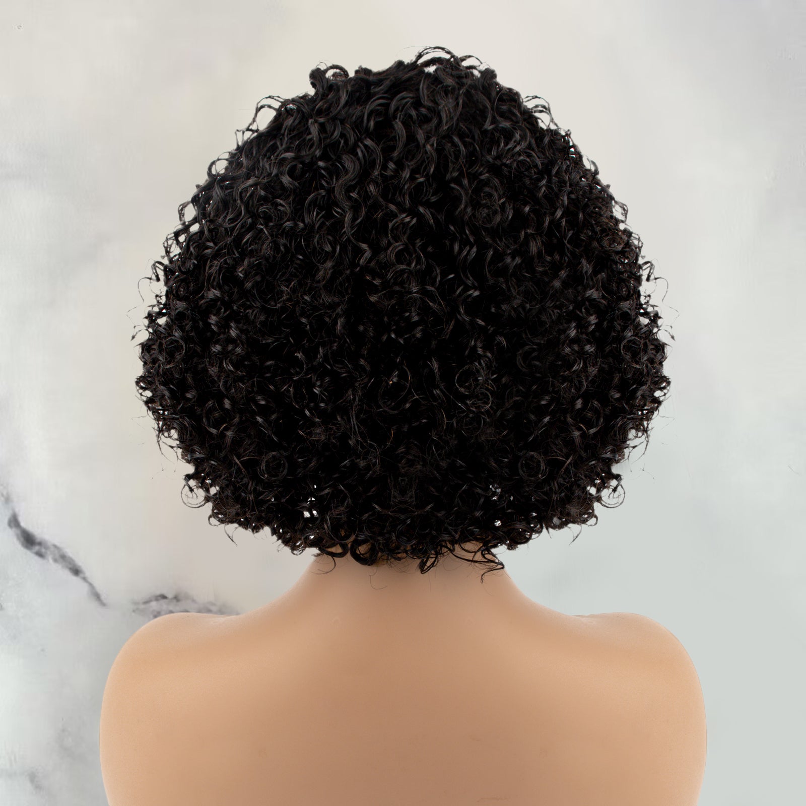 TouchedByAye - Side Part Natural Short Curly Glueless Wig