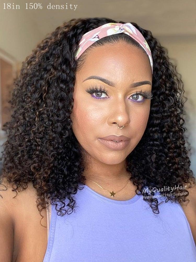 Dip #30 Gorgeous Long Curly Headband Wigs Human Virgin Hair [HW28 ...