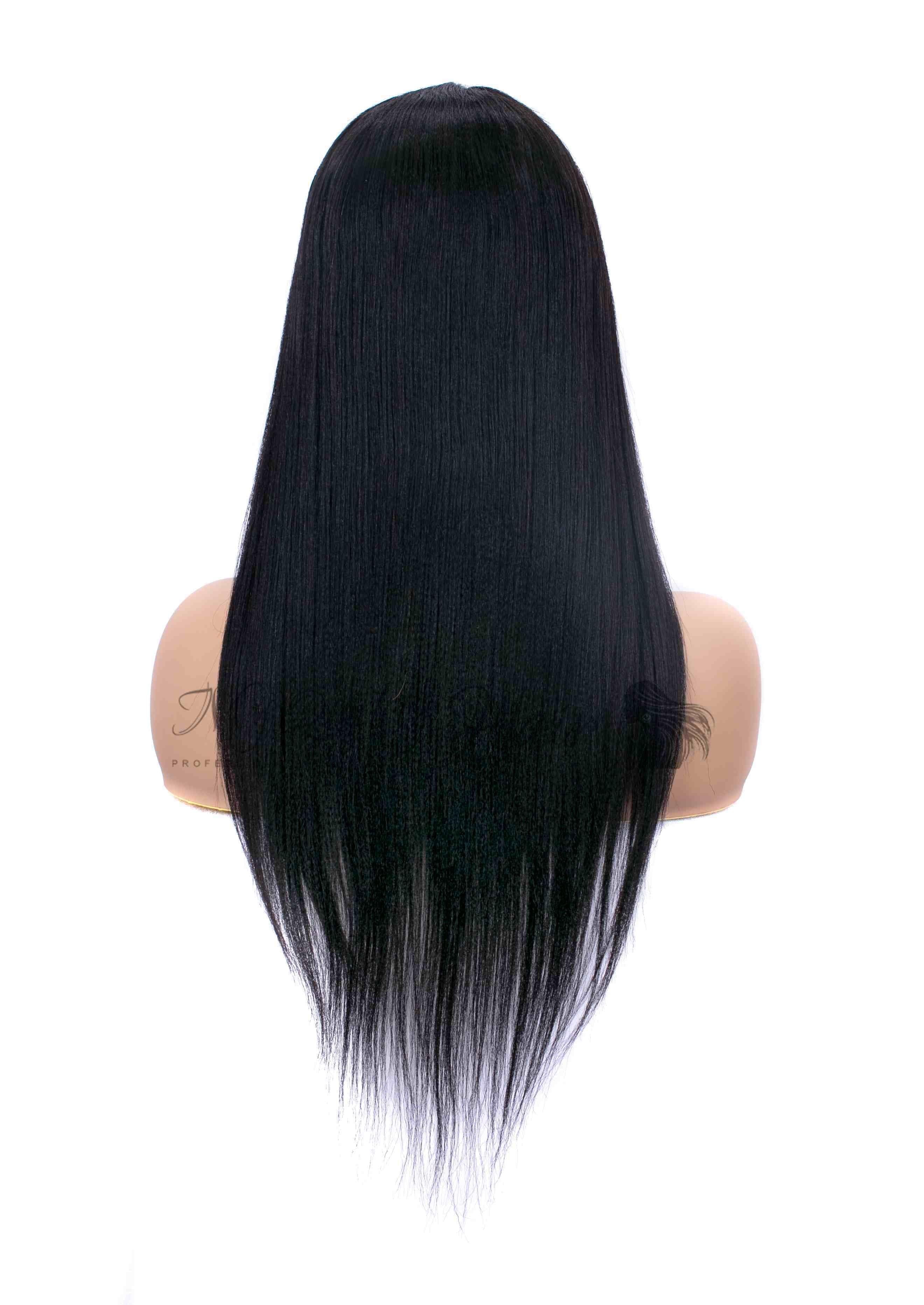 NEW Fitted Glueless 360 HD Lace Wig Yaki Straight With Invisible Band  [HLW03]