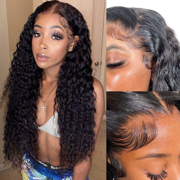 Upgraded Clear Lace Clean Hairline Deep Wave 13X6